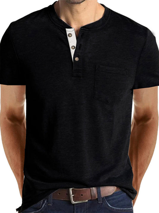 Men's solid color casual short-sleeved T-shirt kakaclo