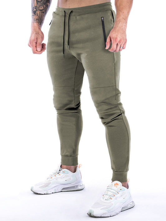 Men's Solid Color Fleece Cargo Pocket Joggers kakaclo