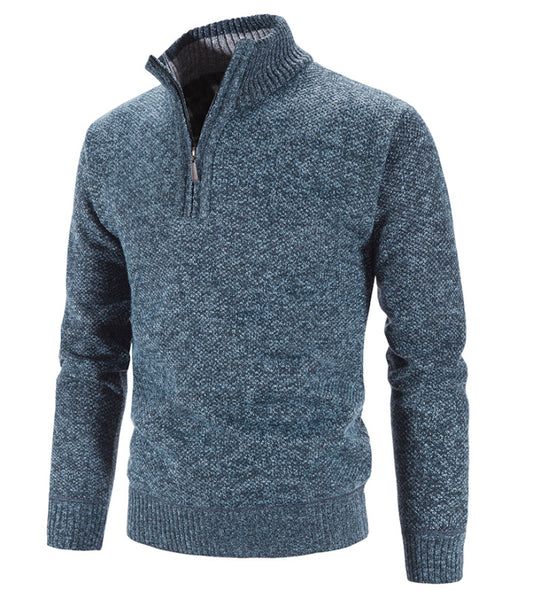 half turtleneck sweater men's zipper sweater slim fit kakaclo