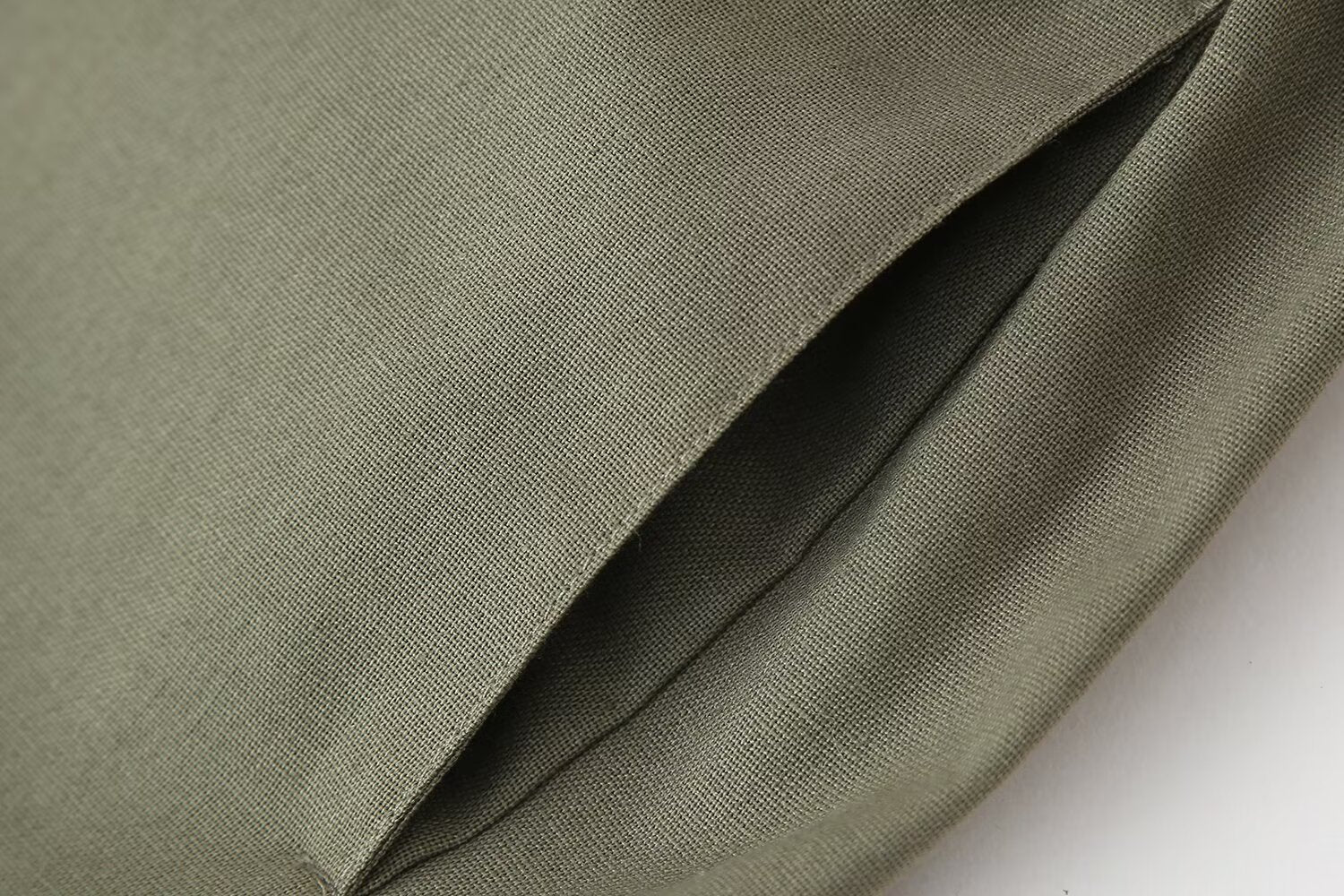 Linen Adjustable Waist Shirt Straight Leg Pants Suit Shell