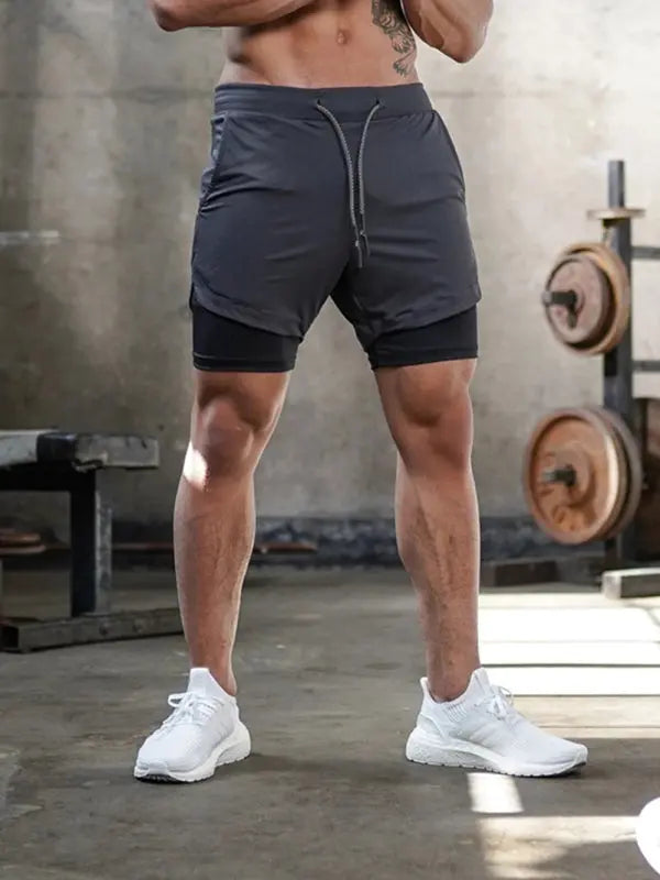 Men's athleisure fake two-piece shorts kakaclo