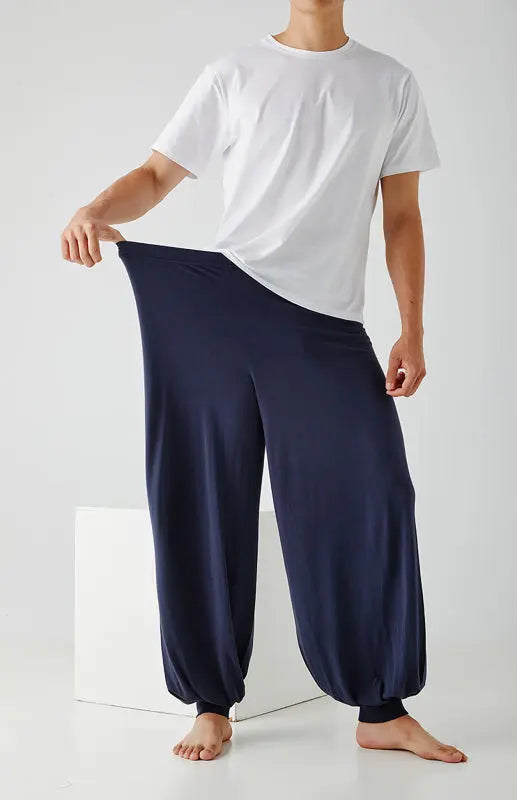 Men's home pants modal thin style loose and comfortable wide leg pants home clothes kakaclo