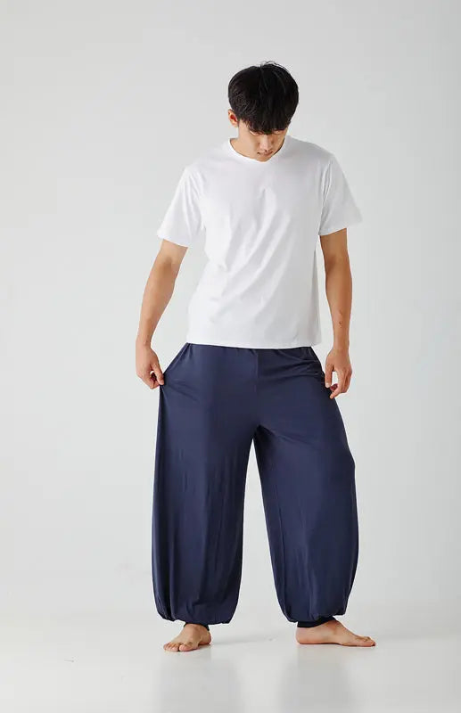 Men's home pants modal thin style loose and comfortable wide leg pants home clothes kakaclo