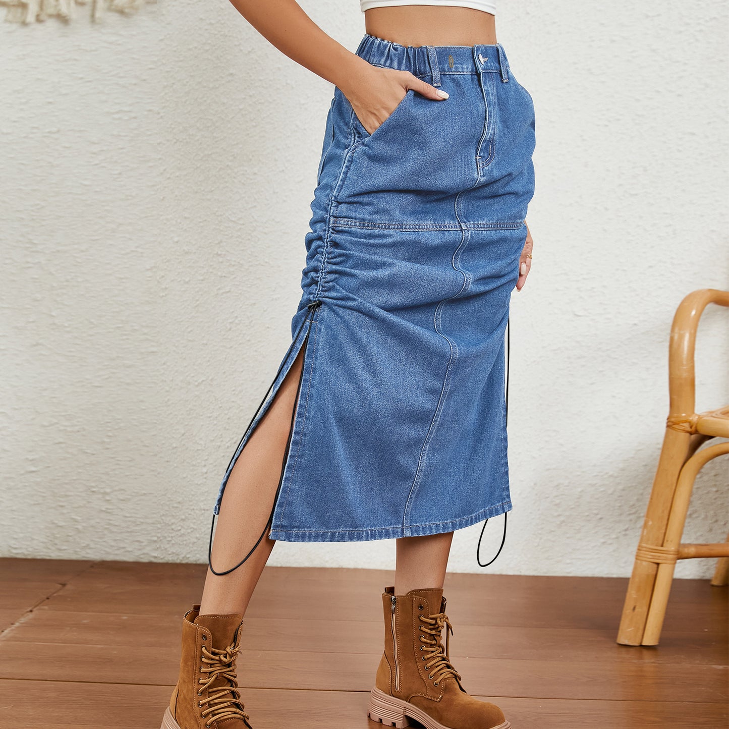 Denim Midi skirt MANNY