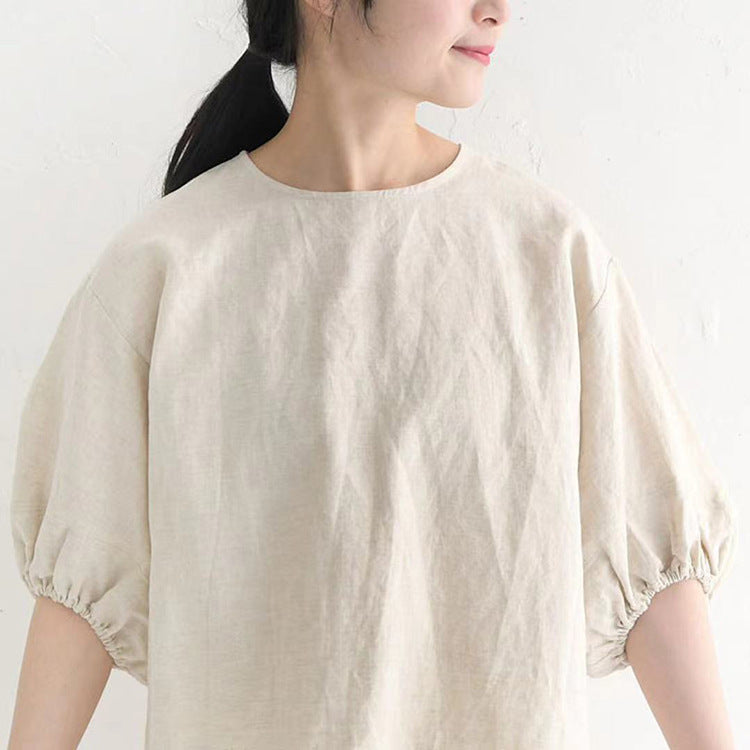 Cotton Linen T Shirt Women SenSire