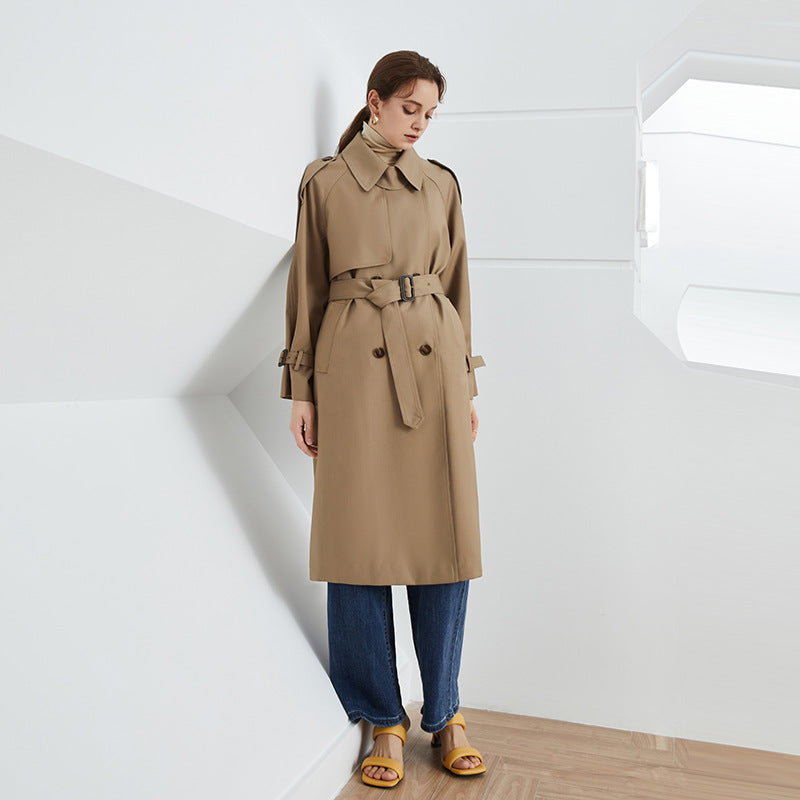 Doppio Petto Largo Cadente Lungo Trench Coat LaYio