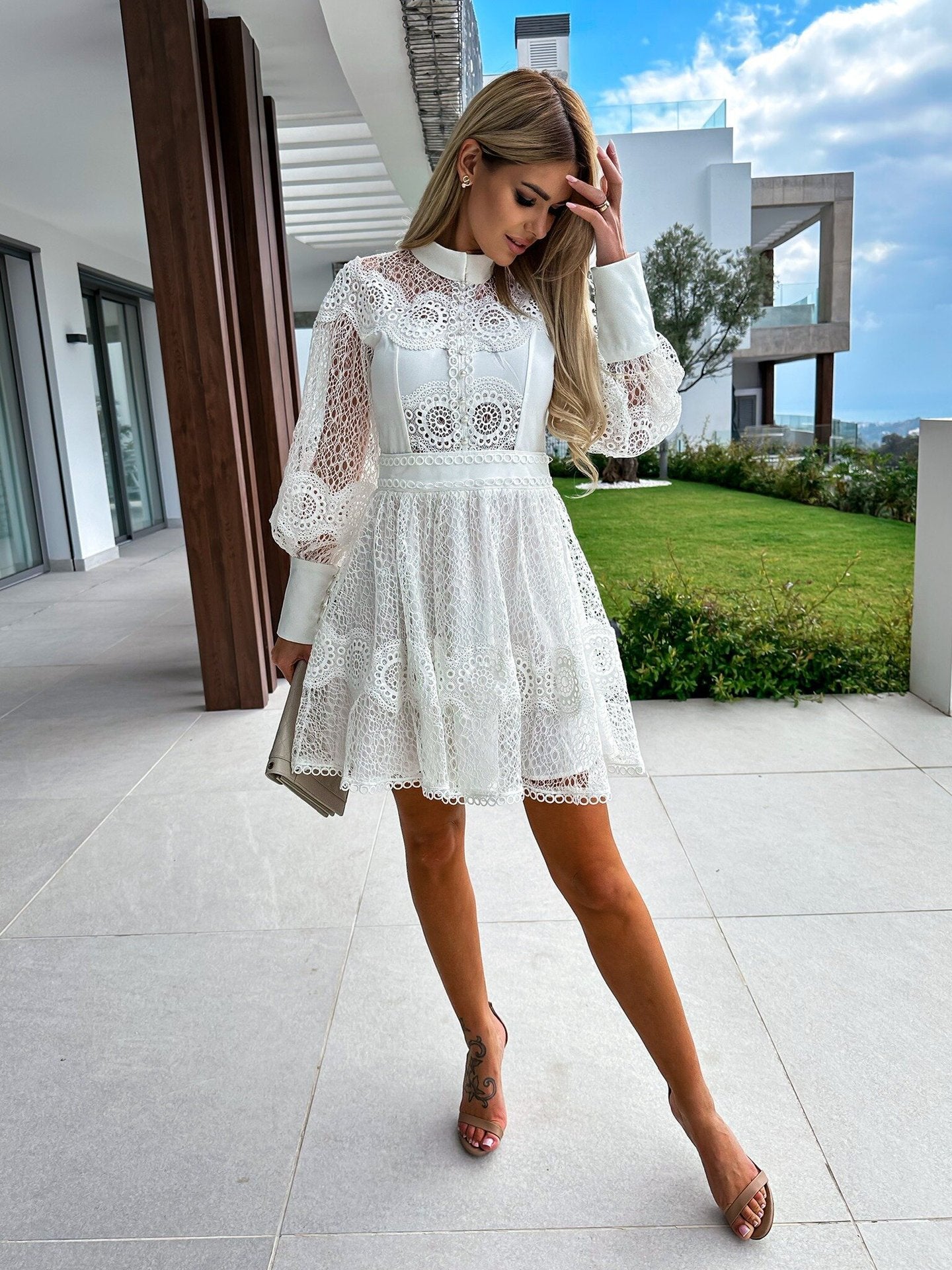 Sexy Lace Long Sleeve Dress FilyDo