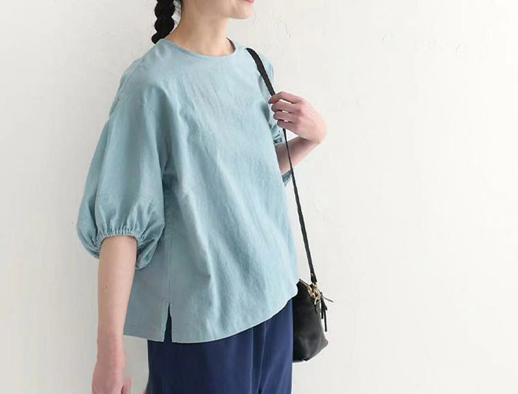 Cotton Linen T Shirt Women SenSire