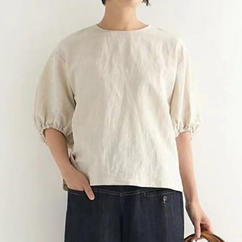 Cotton Linen T Shirt Women SenSire