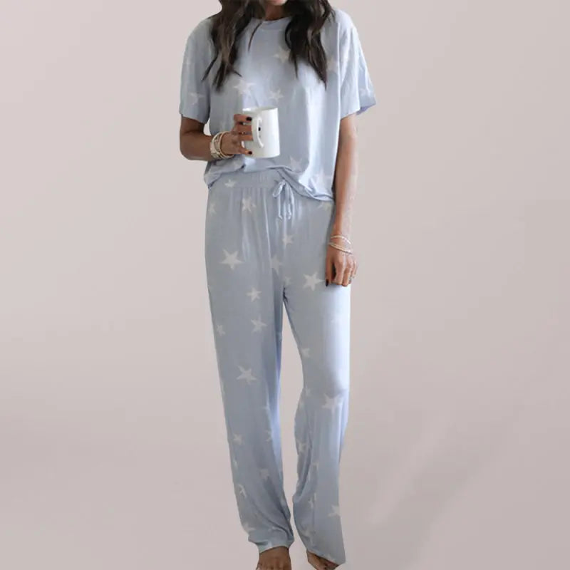 Women's Heart Print Two-piece Pajama Sets kakaclo