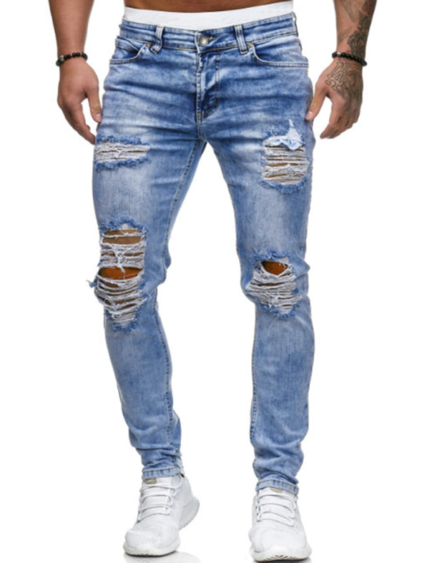 Men's Street Style Four Seasons Cotton Blend Knit Denim Jeans kakaclo