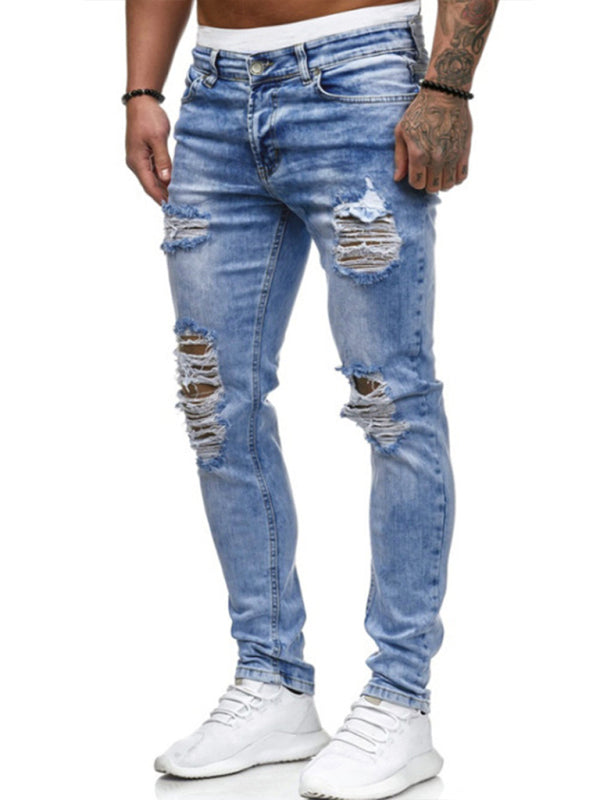 Men's Street Style Four Seasons Cotton Blend Knit Denim Jeans kakaclo