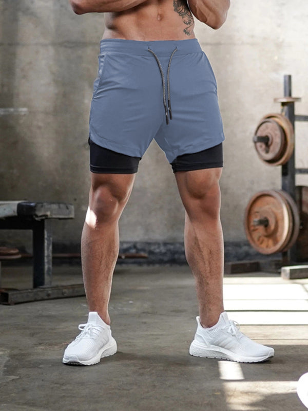 Pantaloncini due pezzi finti athleisure da uomo kakaclo