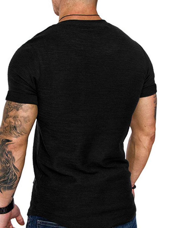 Short-sleeved T-shirt bamboo cotton solid color round neck T-shirt men's bottoming shirt kakaclo