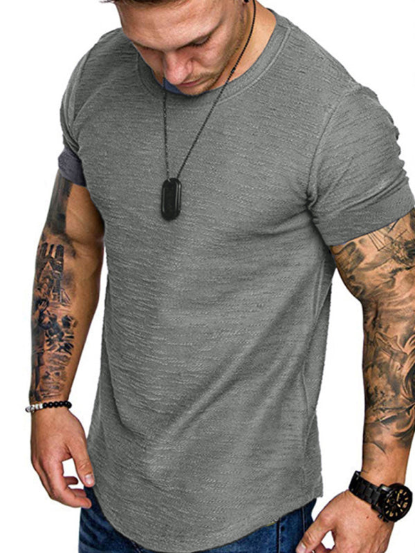 Short-sleeved T-shirt bamboo cotton solid color round neck T-shirt men's bottoming shirt kakaclo