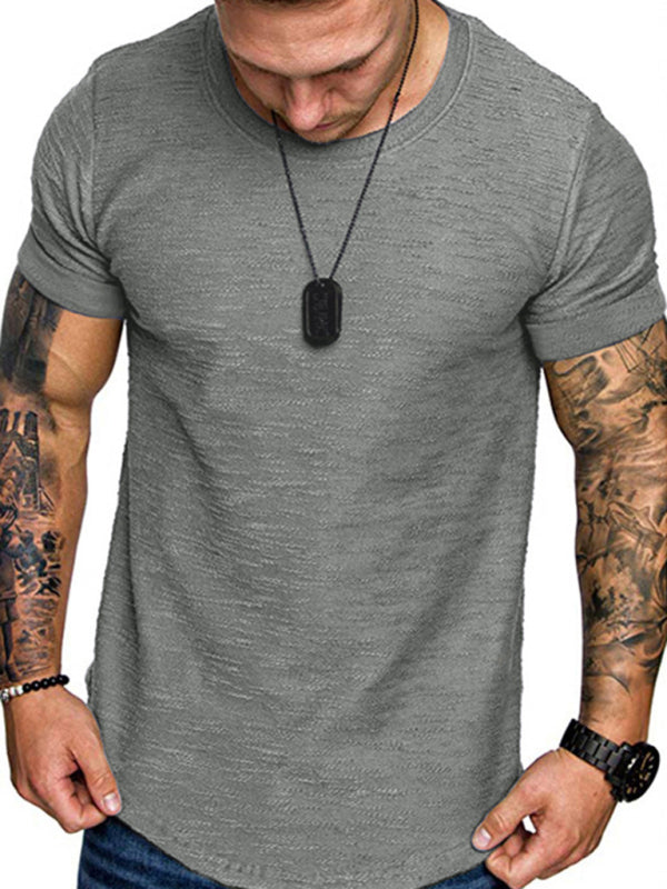 Short-sleeved T-shirt bamboo cotton solid color round neck T-shirt men's bottoming shirt kakaclo