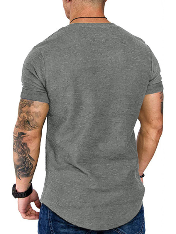 Short-sleeved T-shirt bamboo cotton solid color round neck T-shirt men's bottoming shirt kakaclo