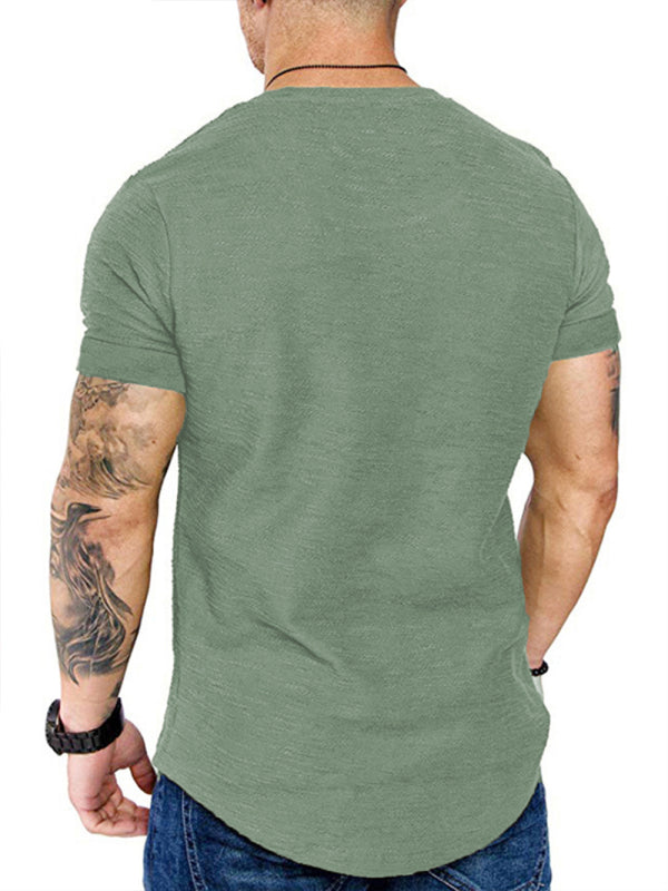 Short-sleeved T-shirt bamboo cotton solid color round neck T-shirt men's bottoming shirt kakaclo