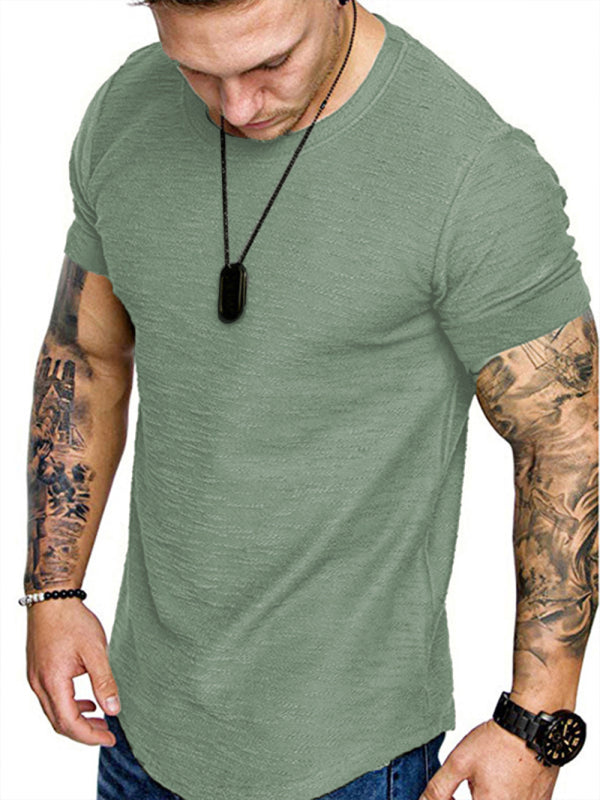 Short-sleeved T-shirt bamboo cotton solid color round neck T-shirt men's bottoming shirt kakaclo