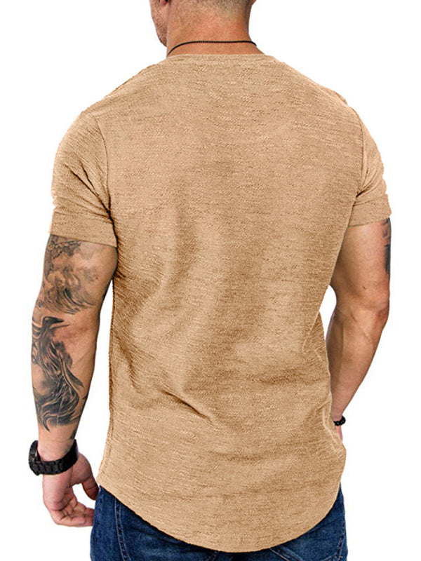 Short-sleeved T-shirt bamboo cotton solid color round neck T-shirt men's bottoming shirt kakaclo