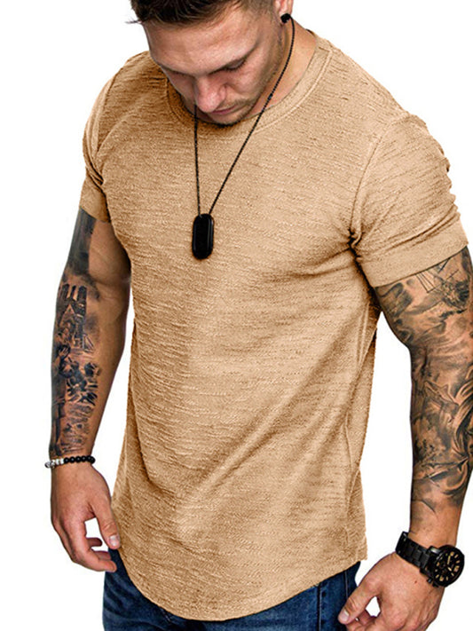 Short-sleeved T-shirt bamboo cotton solid color round neck T-shirt men's bottoming shirt kakaclo