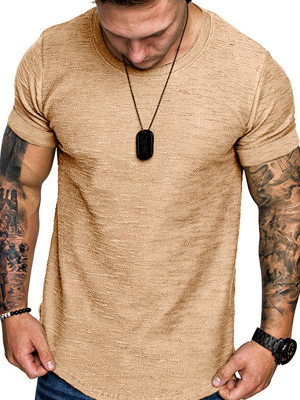 Short-sleeved T-shirt bamboo cotton solid color round neck T-shirt men's bottoming shirt kakaclo