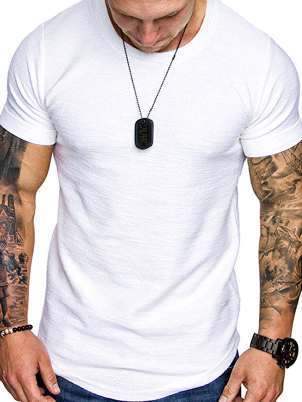 Short-sleeved T-shirt bamboo cotton solid color round neck T-shirt men's bottoming shirt kakaclo