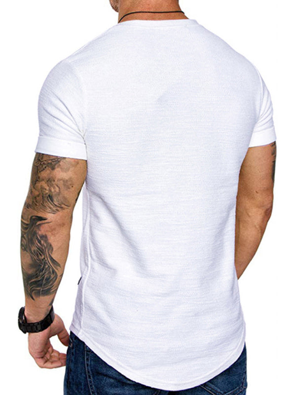 Short-sleeved T-shirt bamboo cotton solid color round neck T-shirt men's bottoming shirt kakaclo