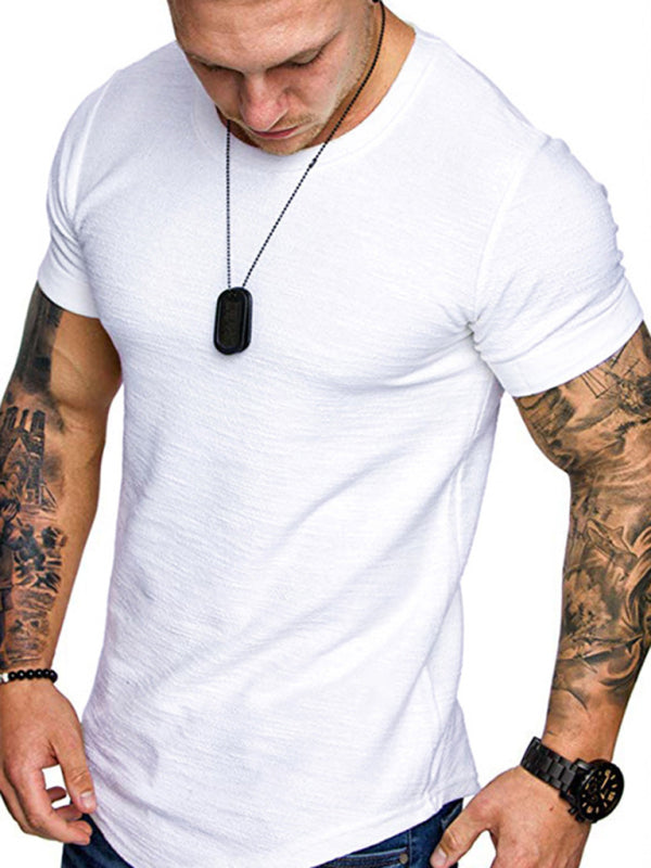 Short-sleeved T-shirt bamboo cotton solid color round neck T-shirt men's bottoming shirt kakaclo