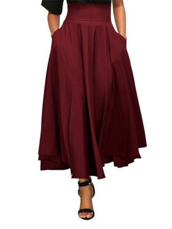 New style women's skirt solid color strap and ankle waist waist skirt kakaclo