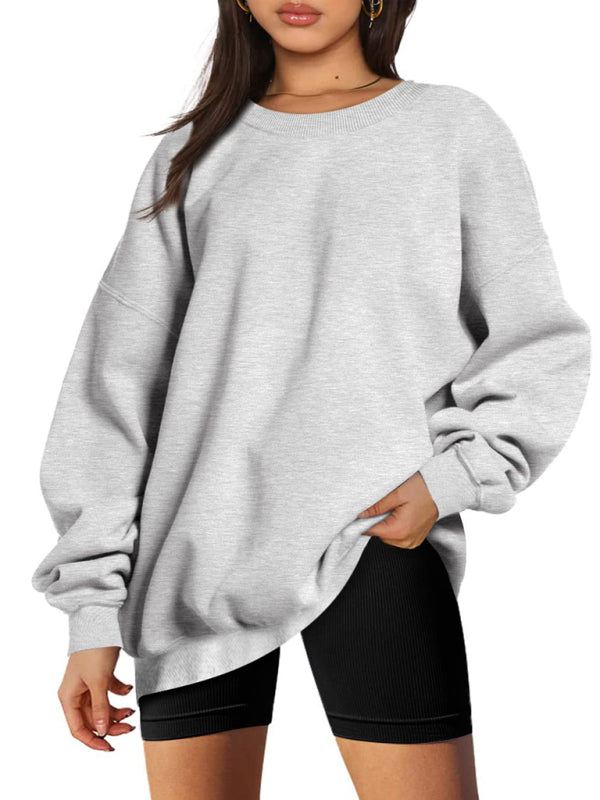 Round neck pullover loose casual fleece Sweatshirt kakaclo