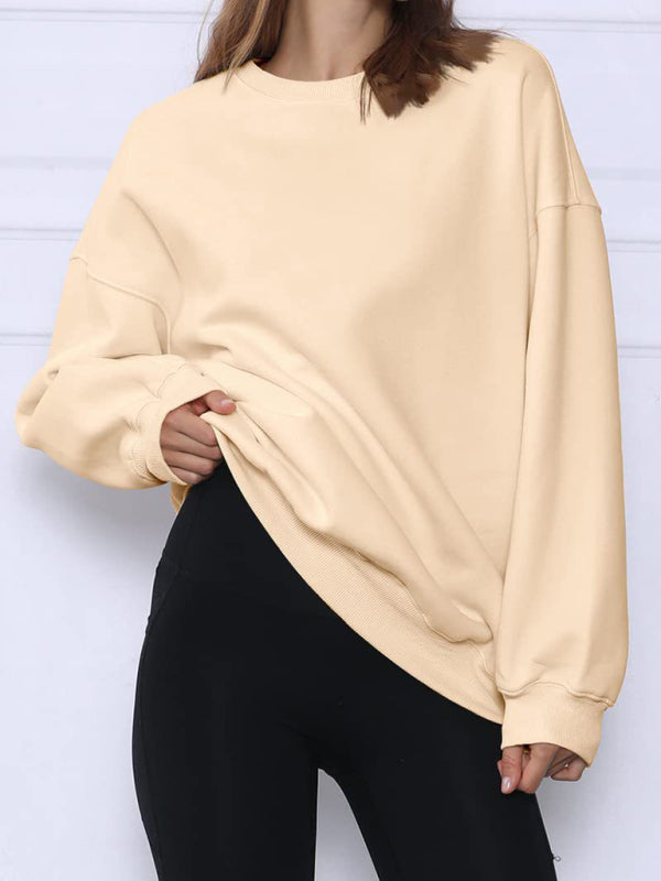 Round neck pullover loose casual fleece Sweatshirt kakaclo