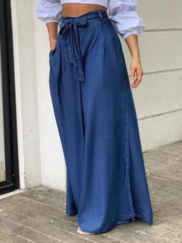 Elegant strappy high waisted skirt casual plus size denim maxi skirt kakaclo