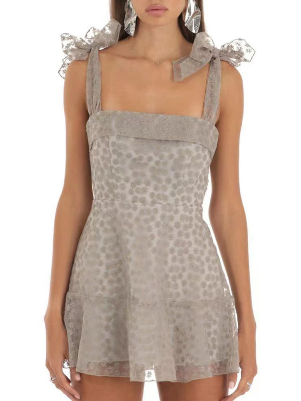 New fashion floral mesh suspender dress kakaclo