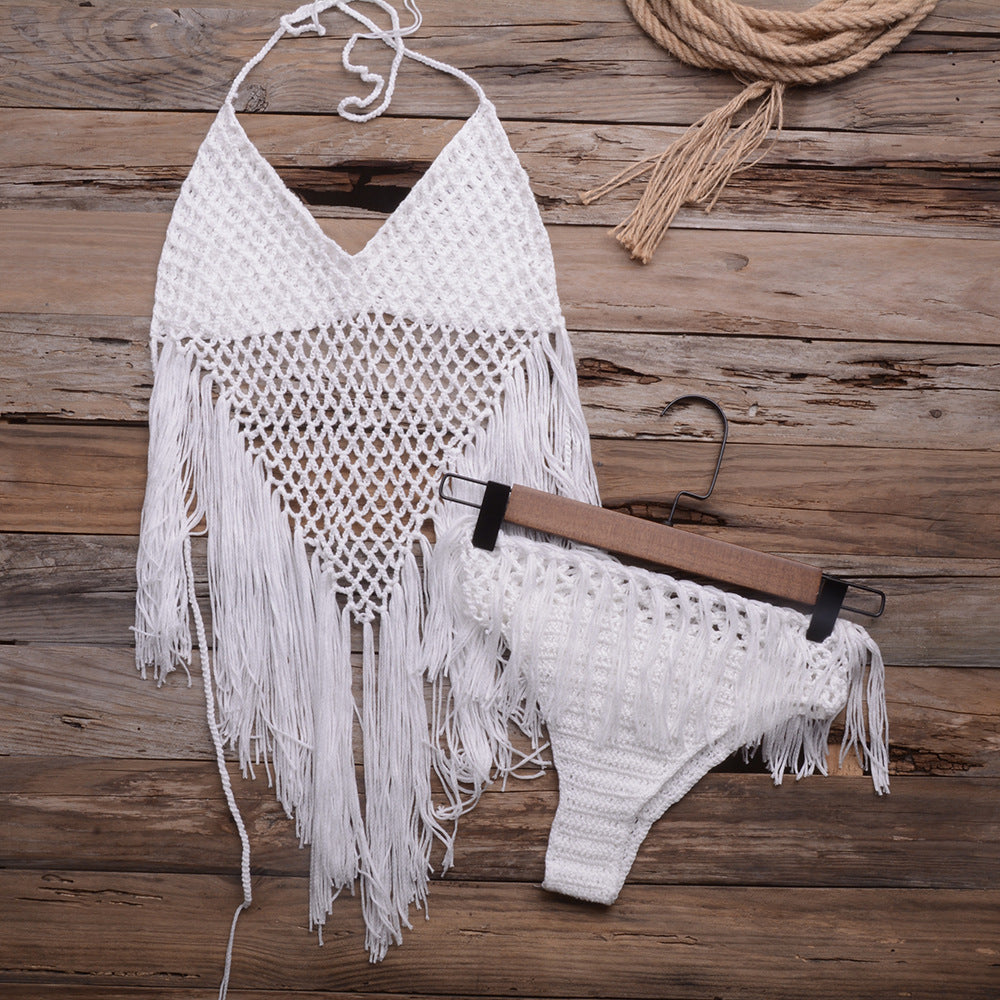 Hollow Out Cutout Tassel swimsuit HAPPYBELLIES