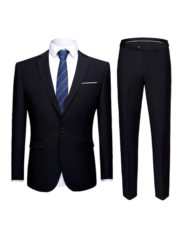 Men's Slim Fit Business Two Piece Suit kakaclo