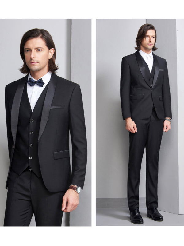 Men's Slim Business Three Piece Suit kakaclo