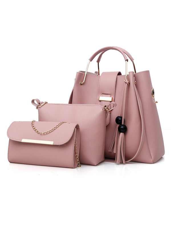 Handbag Fashion One Shoulder Bucket Ladies Luggage Bag Three-Piece Set kakaclo