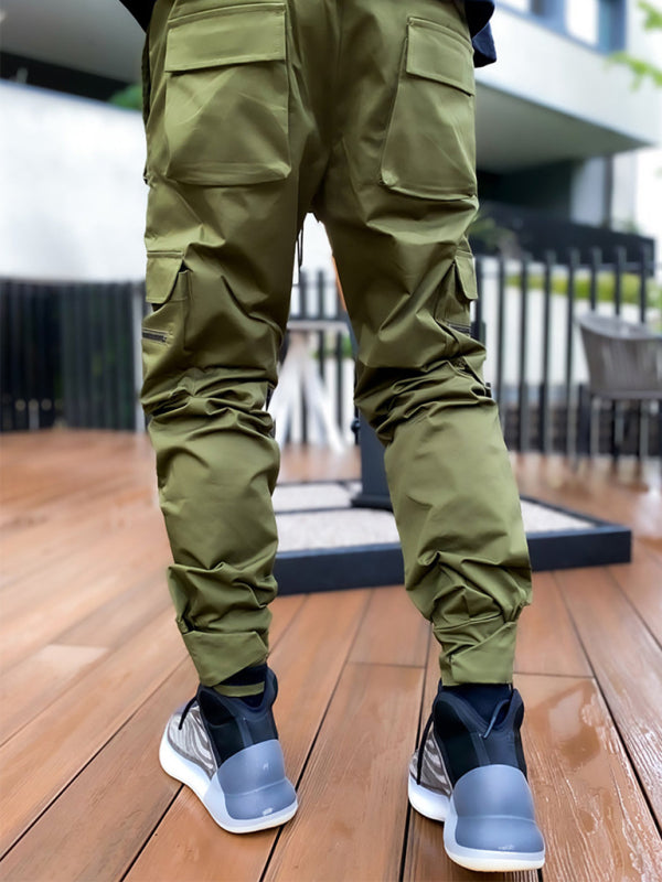 Men's Multi-pocket Line Design Cargo Pants kakaclo
