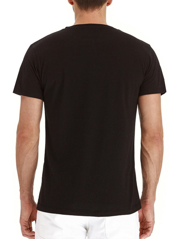 Men's solid color casual short-sleeved T-shirt kakaclo