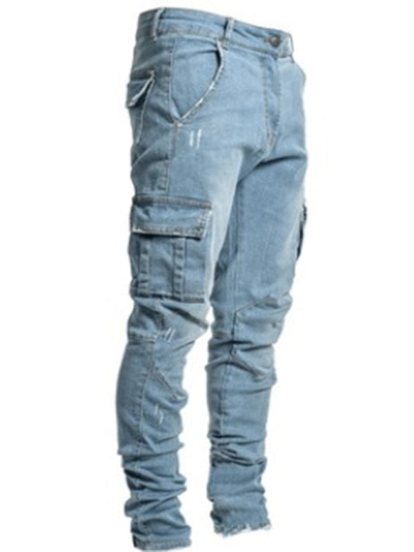 Men's Side Pocket Skinny Jeans For Men kakaclo