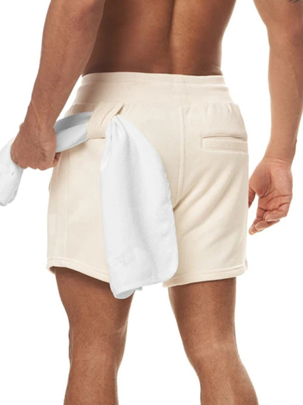 Men's Solid Color Sweat-wicking Running Shorts kakaclo