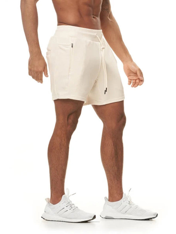 Men's Solid Color Sweat-wicking Running Shorts kakaclo