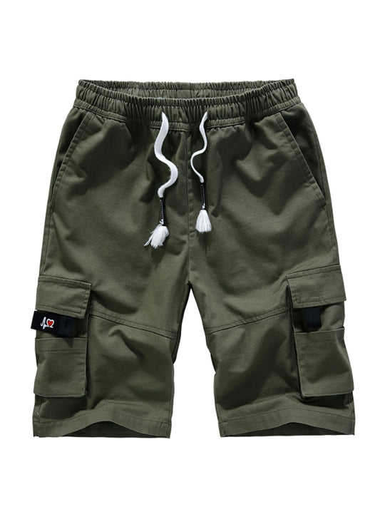 Men's Solid Color Cargo Shorts kakaclo