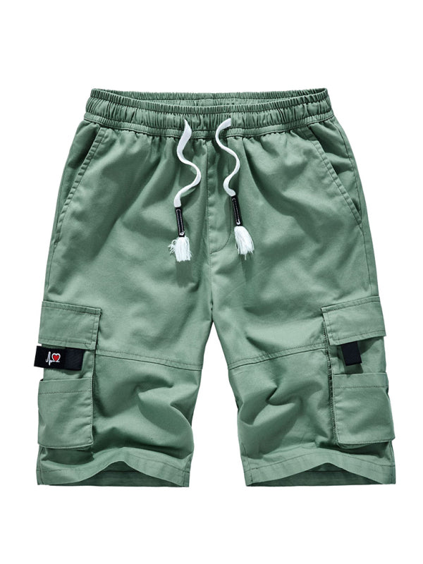 Men's Solid Color Cargo Shorts kakaclo