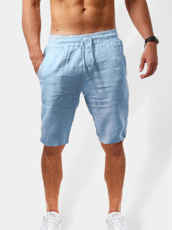 Summer Large Size Loose Linen Breathable Cropped Pants Men's Sports Casual Pants kakaclo