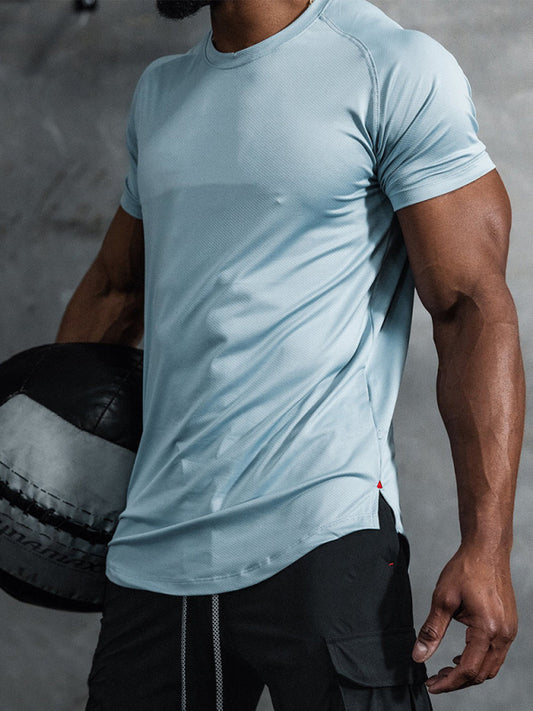 Men's Solid Color Dry Sense Short-Sleeve Shirt kakaclo