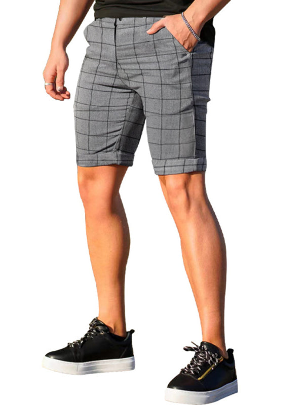 Men's Casual Shorts Plaid Casual Shorts Men's Trousers kakaclo
