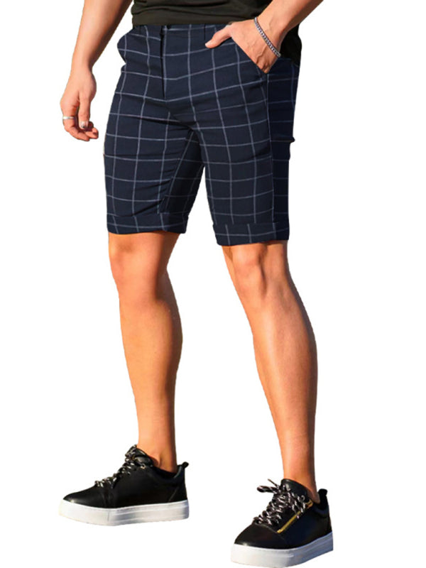 Men's Casual Shorts Plaid Casual Shorts Men's Trousers kakaclo