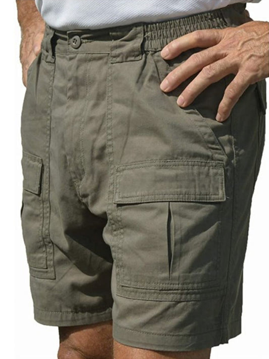 Summer Men's Casual Multi Pocket Cargo Shorts Loose Outdoor Shorts kakaclo